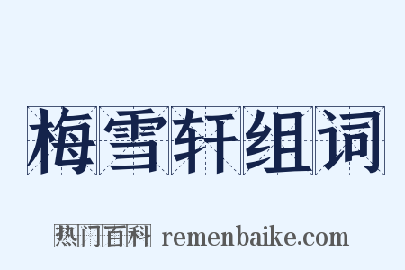 梅雪轩组词是什么意思的图片